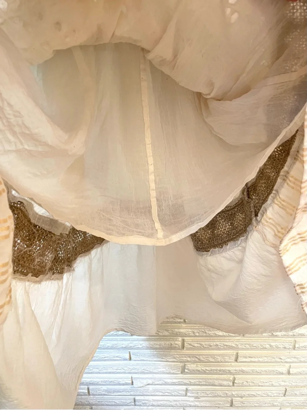 Me 2 Magic Anthropologie Tiered Maxi Dress Cotton Eyelet Size L Boho Coastal - Picture 9 of 11